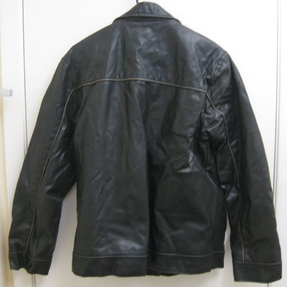 EUC black Arizona faux leather jacket M medium - Picture 3 of 6